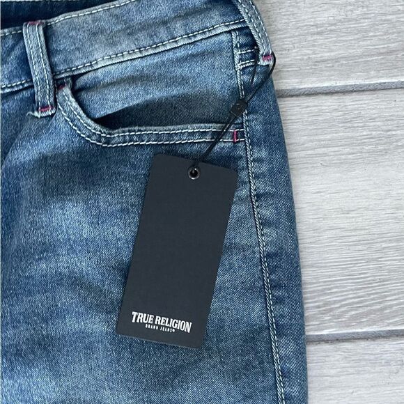 True Religion- Joey women’s Mid-Rise Medium Wash Flare Leg Jeans Sz:32 Color:Blu - Picture 9 of 11